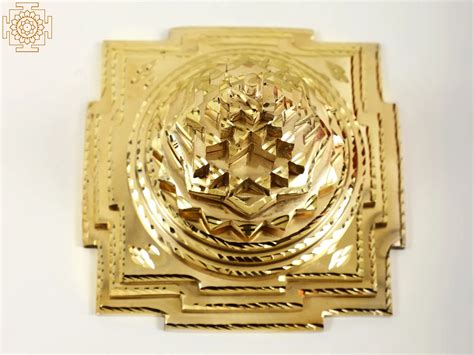 Brass Sri Yantra Idol Handmade Maha Meru Statue Exotic India Art