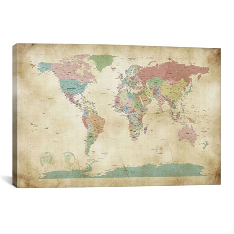 Icanvas World Cities Map By Michael Tompsett Graphic Art On Canvas