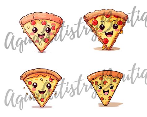 Watercolor Kawaii Pizza Digital Download Wall Art - Etsy