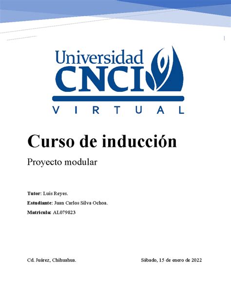 AL079823 Proyecto Modular Curso de inducción Proyecto modular Tutor