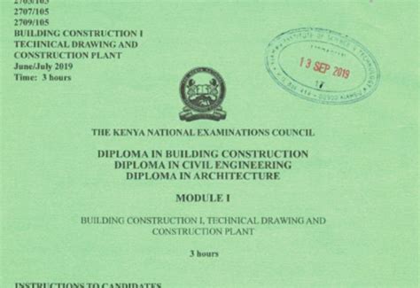 Diploma In Building And Technology Module 2 Knec Past Papers Newsspot