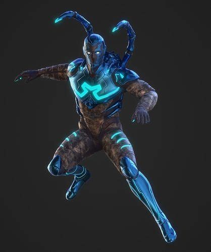 3d Model Blue Beetle Vr Ar Low Poly Cgtrader