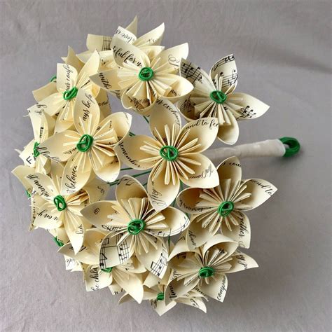 Custom Bridal Bouquet In Origami Paper Flowers Made To Order Etsy Custom Bridal Bouquet