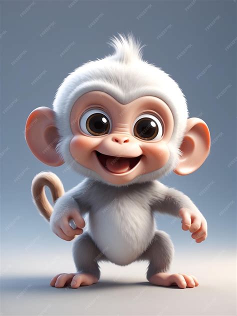 Premium Photo Ai Monkey Baby Monkey White Cutelittlebeautiful Smile