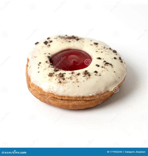 Donut De Chocolate Aislado En Blanco Imagen De Archivo Imagen De