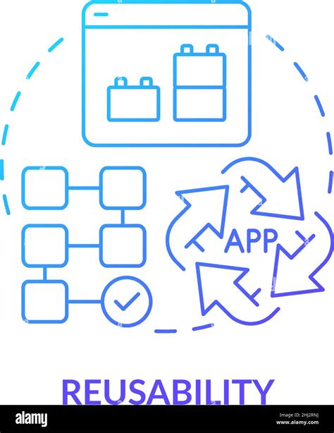 Reusability Blue Gradient Concept Icon Stock Vector Image And Art Alamy