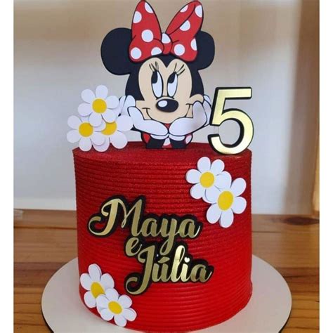 Topo De Bolo Minnie Vermelha Elo Produtos Especiais