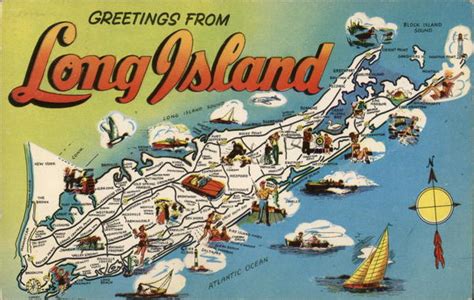 Greetings From Long Island New York Postcard