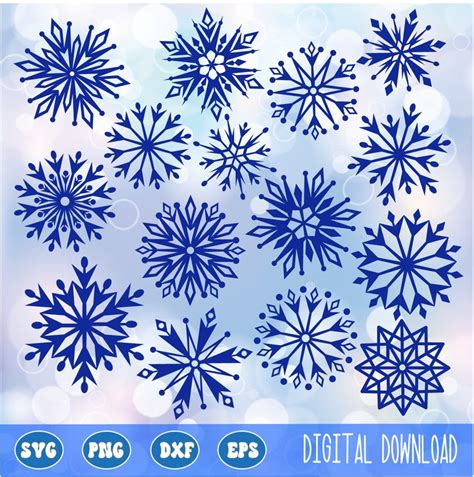 SVG PNG Christmas Clipart Snowflakes Svg Xmas Snowflakes Design