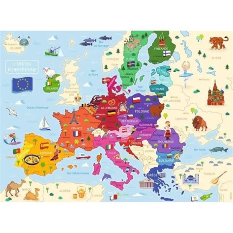 Puzzle Carte D Europe Pi Ces Nathan Bebeboutik