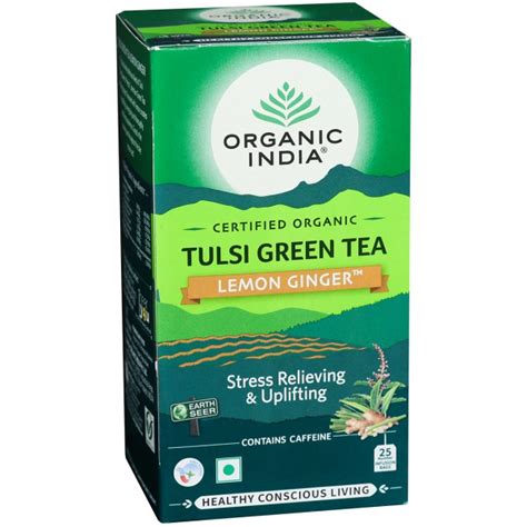 Buy Organic India Tulsi Green Tea Lemon Ginger Infusion Bags X G