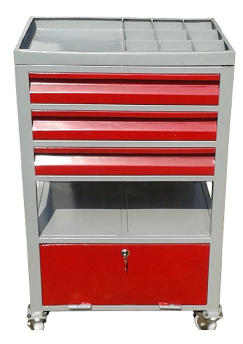 Red And Grey Mild Steel Automobile Tool Trolley For Industrial At Rs