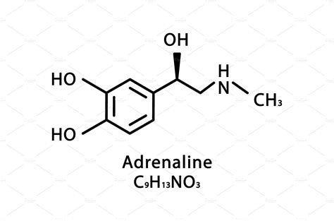 Adrenaline Molecular Structure Healthcare Illustrations Creative Market