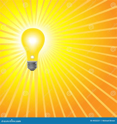 Super Bright Yellow Light Bulb Shines Stock Image - Image: 4933231