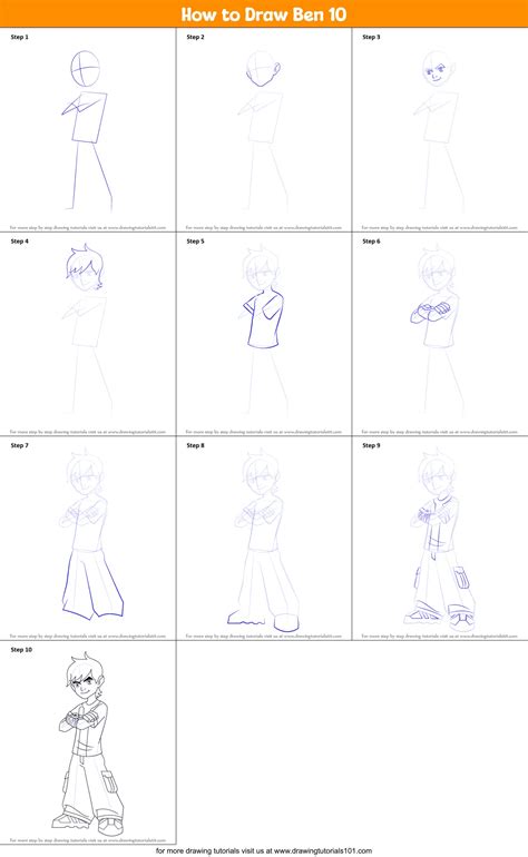 How To Draw Ben 10 Ben 10 Step By Step DrawingTutorials101