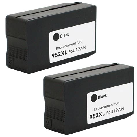 Compatible 2 Pack Hp 952xl F6u19an Black High Yield Inkjet Cartridge