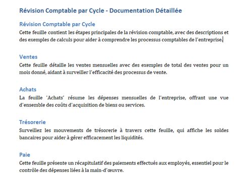 Révision Comptable par Cycle dans la Pratique Modèle Word