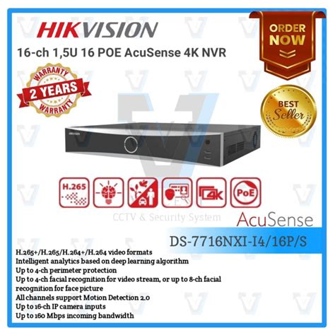 Jual Nvr Hikvision Ds Nxi I P S Ch Acusense Series Jakarta