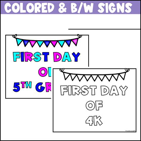 First Day of School Signs for All Grade Levels - Back to School Signs ...