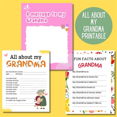 All About My Grandma Free Printable