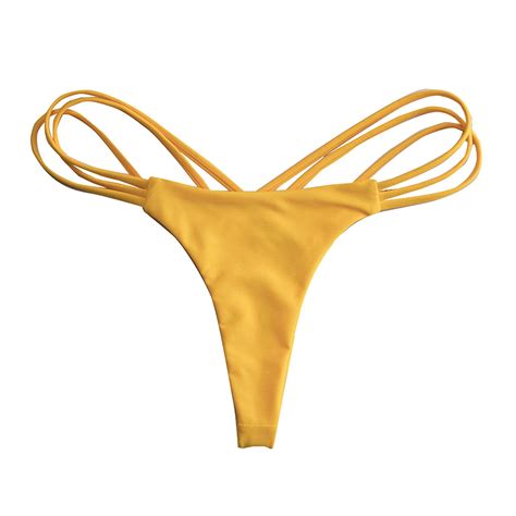 Alcepopk Women S Thong Bikini Cheeky Bottom Solid G String Panties