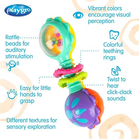 Playgro Twisting Barbell Rattle | Rattles | Baby Bunting AU