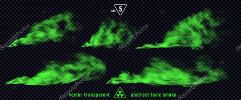 Set De Humo Verde 5 Aislado Sobre Fondo Transparente Nube M Gica De