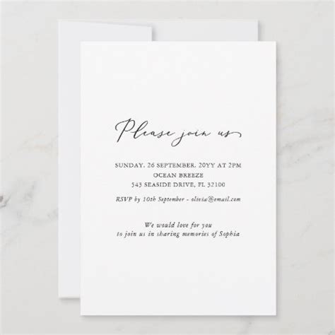 Elegant Celebration Of Life Photo Memorial Funeral Invitation Zazzle