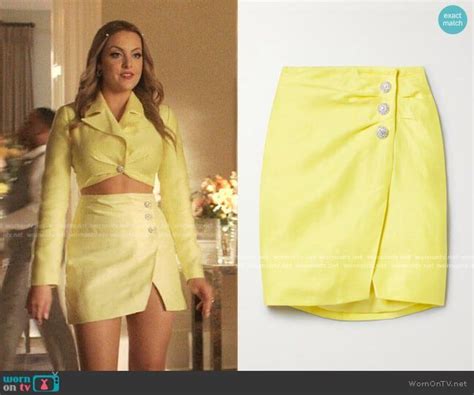 Fallons Yellow Cropped Blazer And Mini Skirt On Dynasty Dynasty