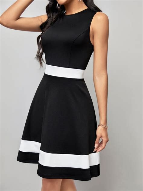 SHEIN Clasi Colorblock A Line Dress SHEIN USA