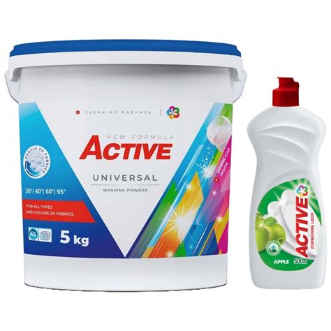 Detergent Universal De Rufe Pudra Active Galeata 5kg 65 Spalari