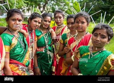 Amravati Maharashtra India August Group Of Gondi Tribes