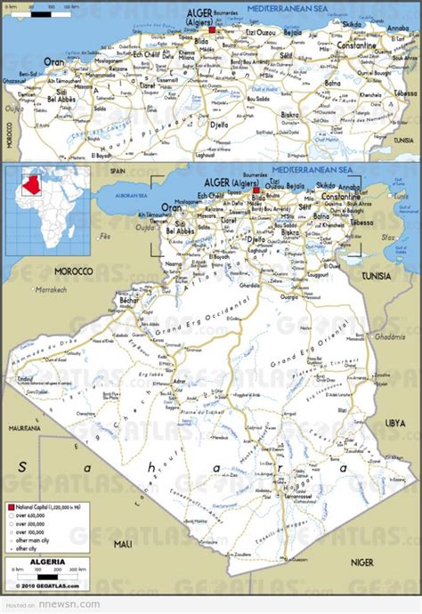 صور خرائط الجزائر خريطة جيولوجية طبوغرافية هيدرولوجية السياسية