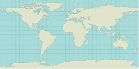 Vector World Political Map In The Equirectangular Projection Japan Images