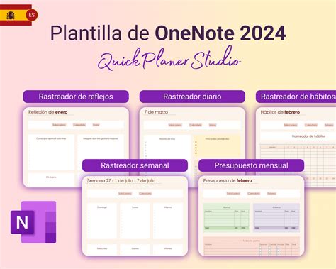 Plantilla De Planificador Digital Onenote 2024 Español Para