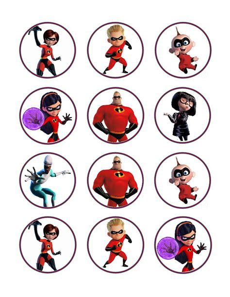 Incredibles Edible Cupcake Images Cupcake Toppers Etsy