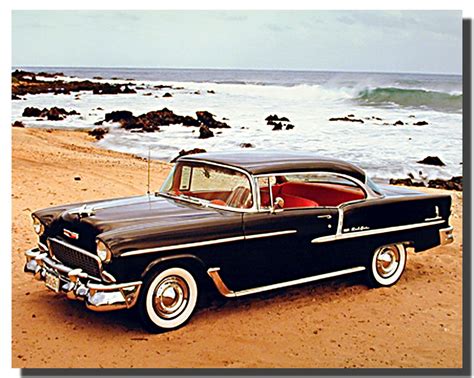 Black 1955 Chevy Bel Air Poster Car Posters Automotive Posters