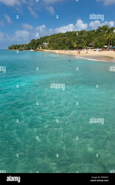 Turquoise Blue Sea Crash Boat Beach Aguadilla Puerto Rico Stock Photo