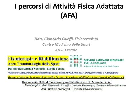 I Percorsi Di Attivit Fisica Adattata Afa Ppt Scaricare