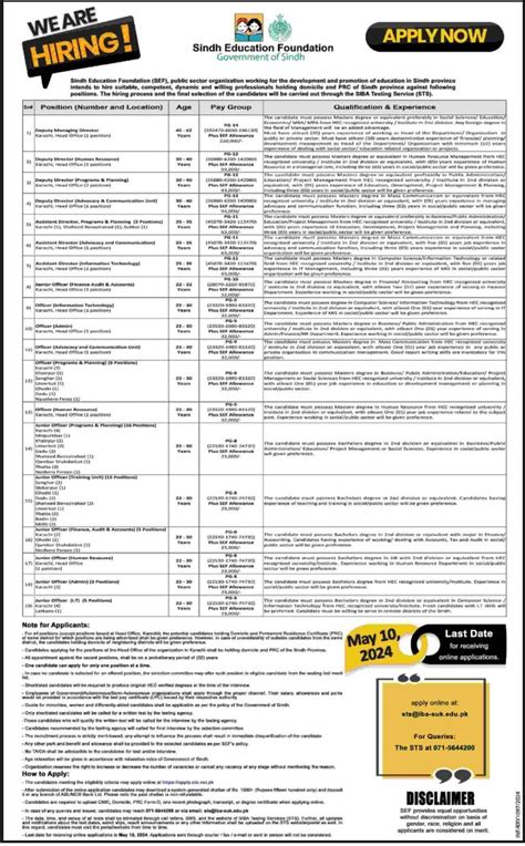 Sindh Education Foundation Jobs 2024 Jobsgar Get A Job Explore All