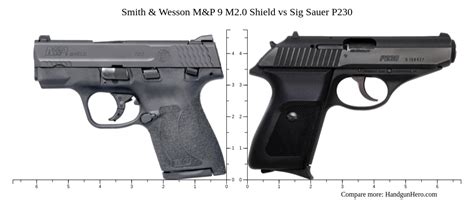 Smith And Wesson Mandp 9 M2 0 Shield Vs Sig Sauer P230 Size Comparison Handgun Hero