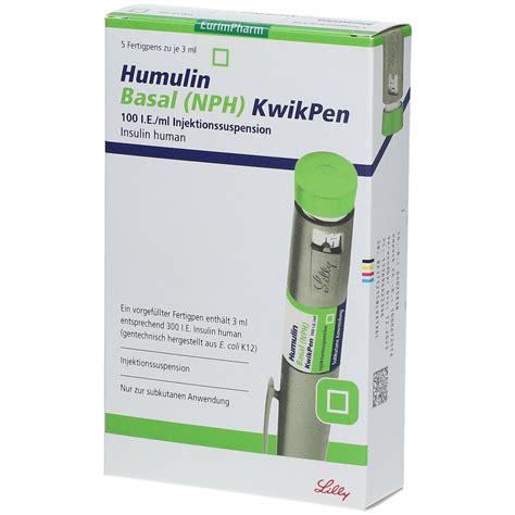 Humulin Basal Nph Kwikpen I E Ml Inj Susp St Mit Dem E Rezept