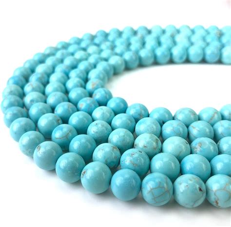 Amazon 10mm Blue Turquoise Beads Round Gemstone Loose Beads For