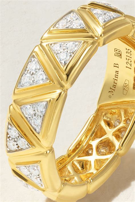 Marina B Triangolini Karat Gold Diamond Ring Net A Porter