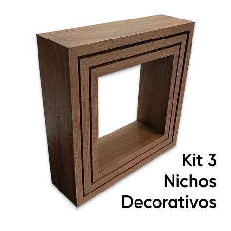 Kit Nichos Mdf Amadeirado Quarto E Sala Decora O Mastertel