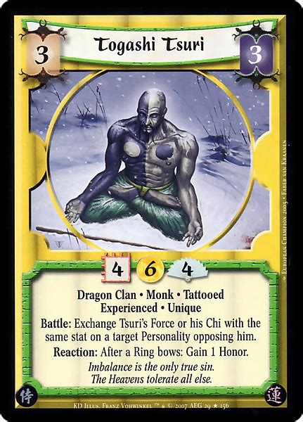 Togashi Tsuri Exp Card L5r Legend Of The Five Rings Wiki Fandom