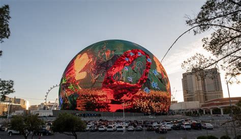 Las Vegas Sphere At Las Vegas In Nevada United States Famous Night