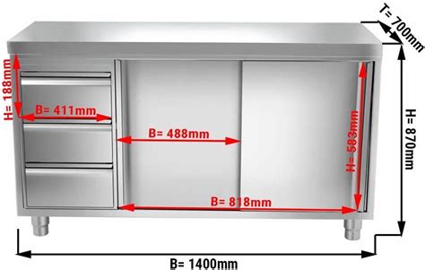 Ggm Gastro Szafka Robocza Premium 1 4m Z 3 Szufladami Z Lewej Ceny I