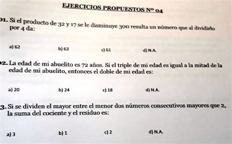 SOLVED EJERCICIOS PROPUESTOS N 04 01 Si El Producto De 32 Y 17 Se Le