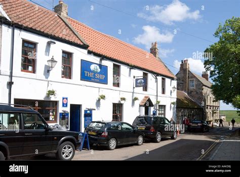 The Ship Inn On The Holy Island Of Lindisfarne Northumberland Stock